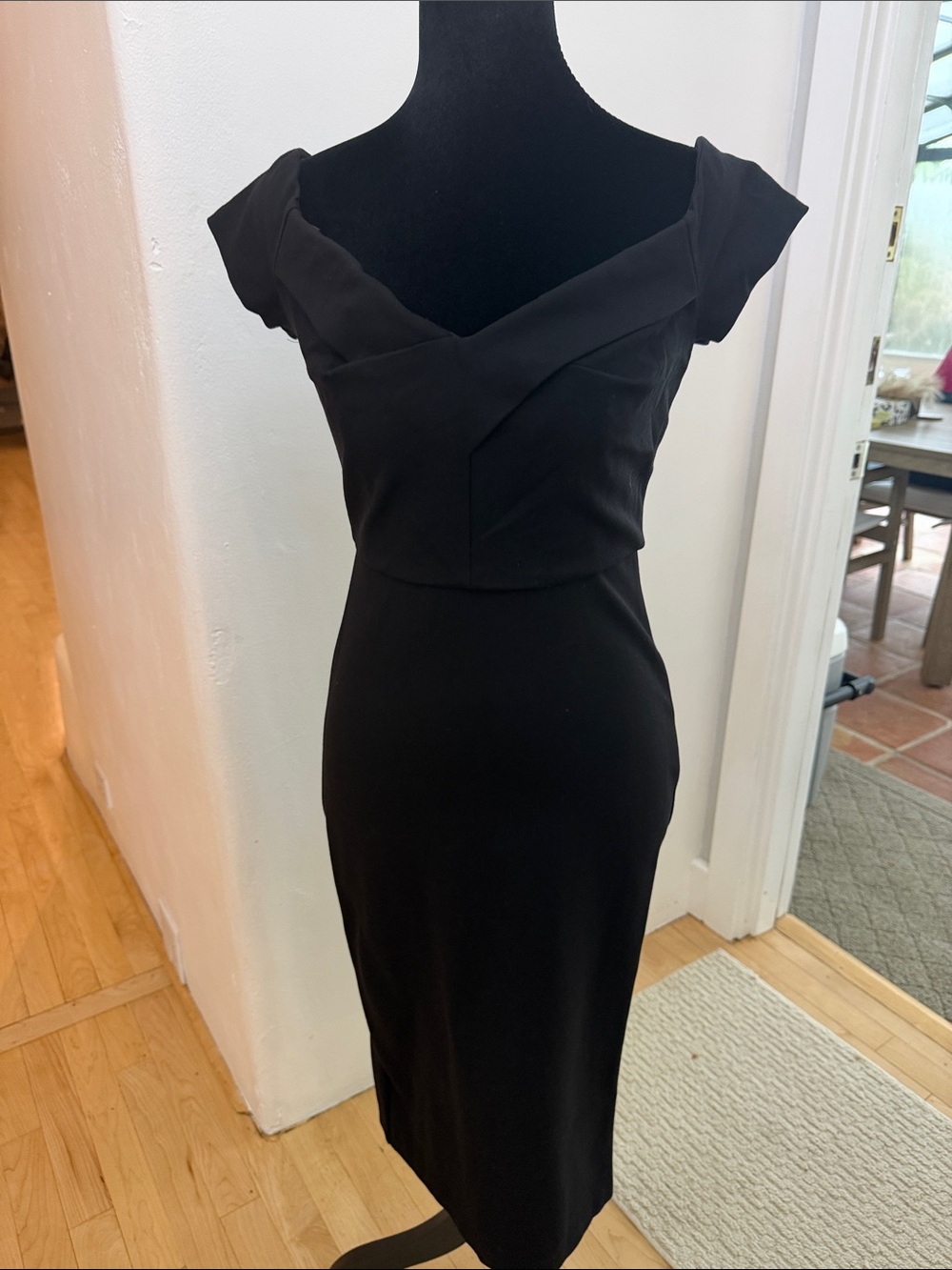 GB girls Black Off-Shoulder Midi Dress